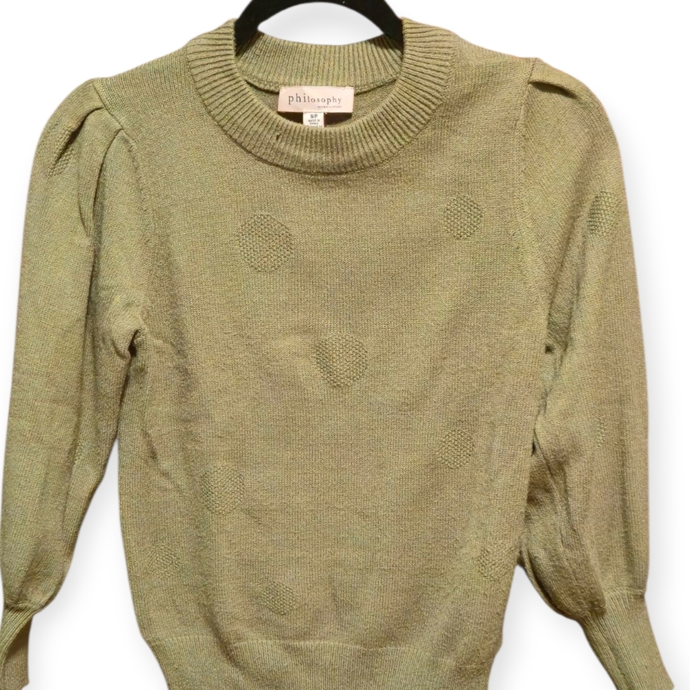 Philosophy Green Dotted Sweater